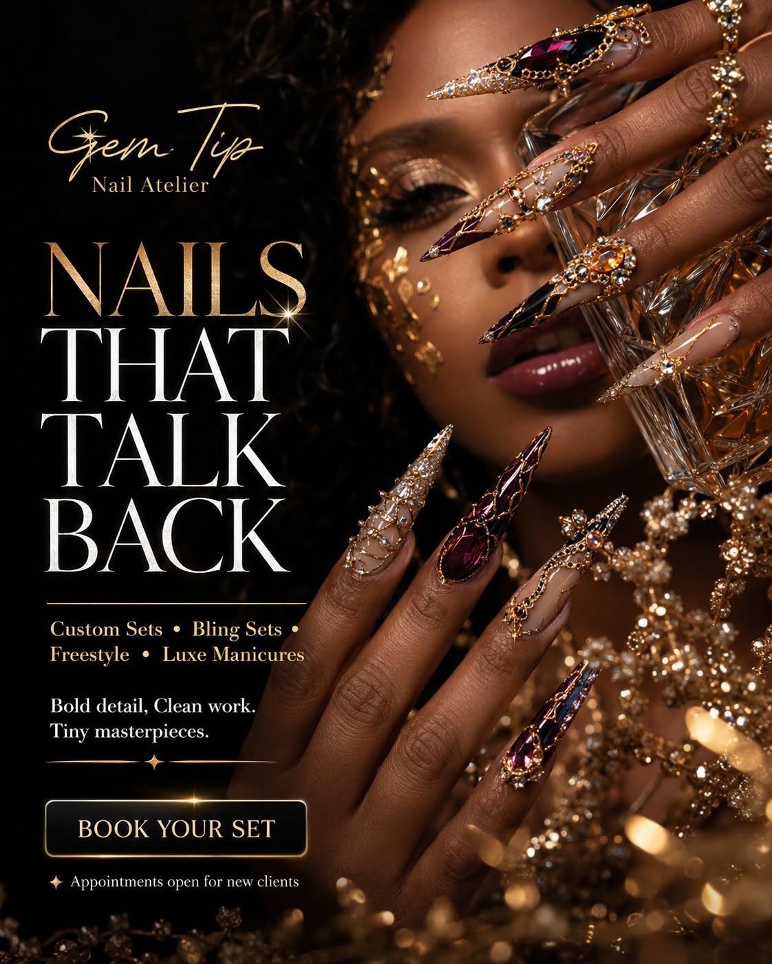 Beauty nail artist promotional graphic sample
